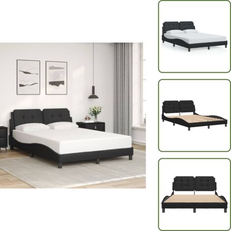 Letto Zadar - vidaXL Giroletto senza Materasso Zadar Nero 140x190 cm in Similpelle - Letto in similpelle