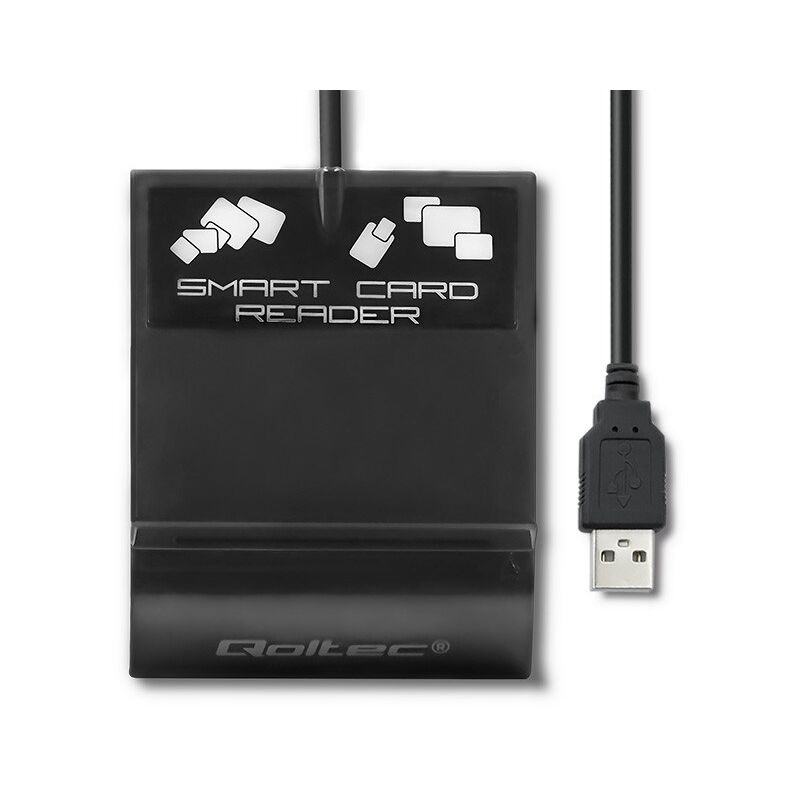 Image of Qoltec 50636 Lettore di carte con chip Smart Smart ID SCR-0636 USB tipo C