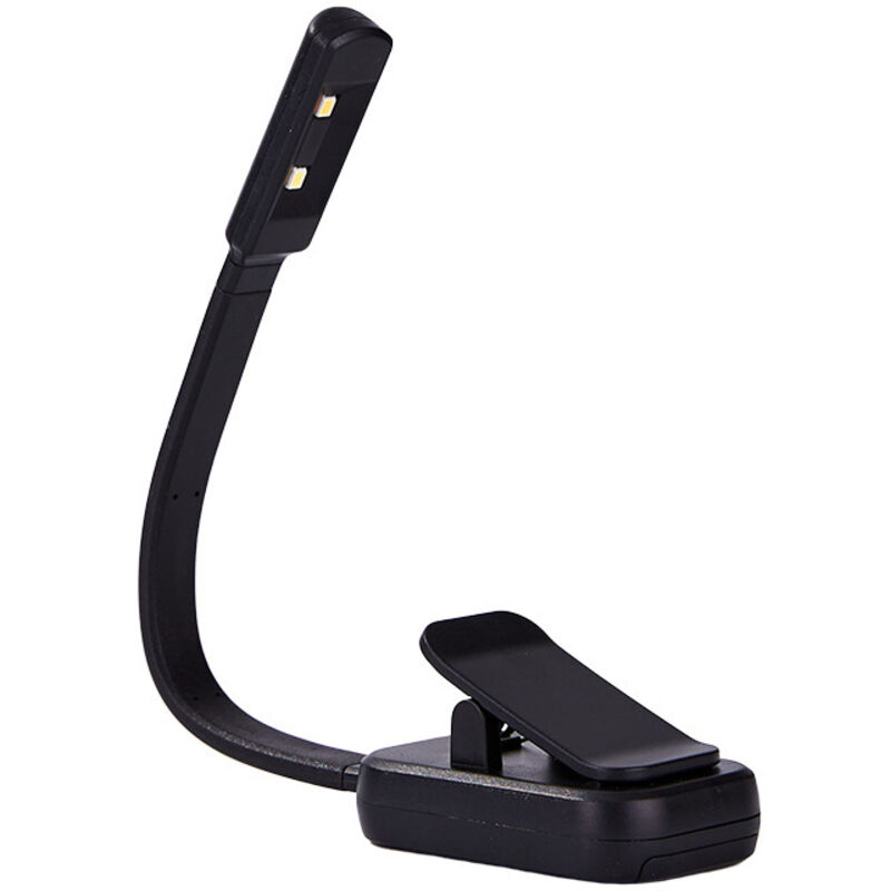 Lettore LED Nero a Clip, Lampada da Lettura Minimalista con 3 Modalità di Colore, Dimmerabile Senza Gradi, Leggero per Viaggi e Lettura Notturna,