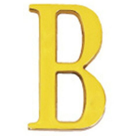 Lettre B en laiton 10 cm. avec vis cachées (Blister 1 pièce)