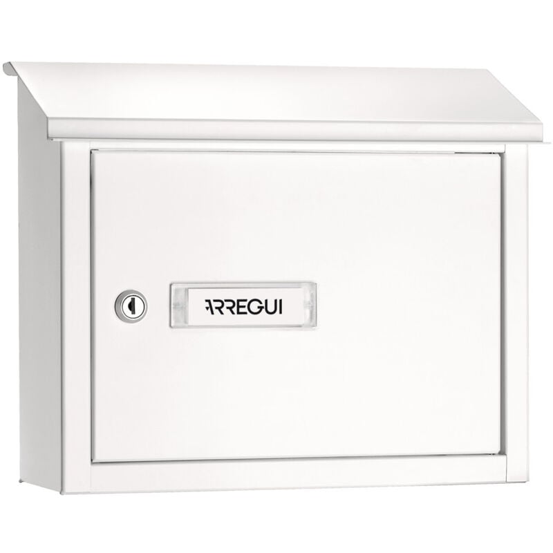 V4071 Boîte aux lettres en acier pour porte, mur et portail, Boîte aux lettres intérieure avec fente de 33x4 cm, Taille m (Courrier A4), Résistant