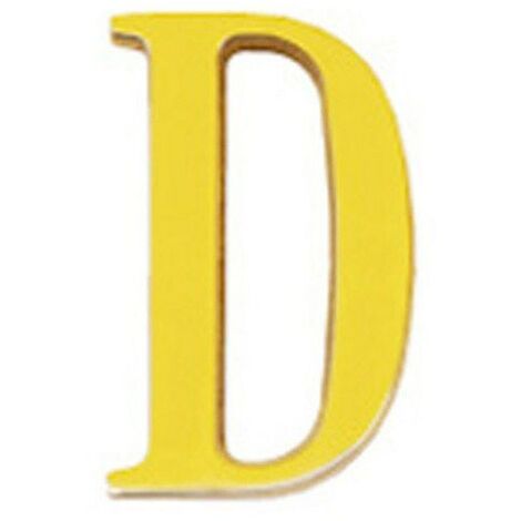 Lettre D en laiton 10 cm. avec vis cachées (Blister 1 pièce)