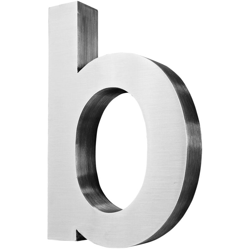 Lettre de numéro de maison en acier inoxydable b Big Big House Numbers Signe de numéro de maison Signe de numéro de maison Brossé 3D Arial V2aox