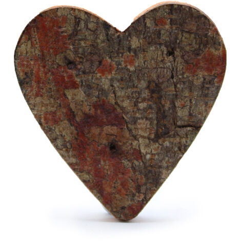 Lettre d'écorce rustique - "Forme de coeur" - 7 cm- Vendu par 1