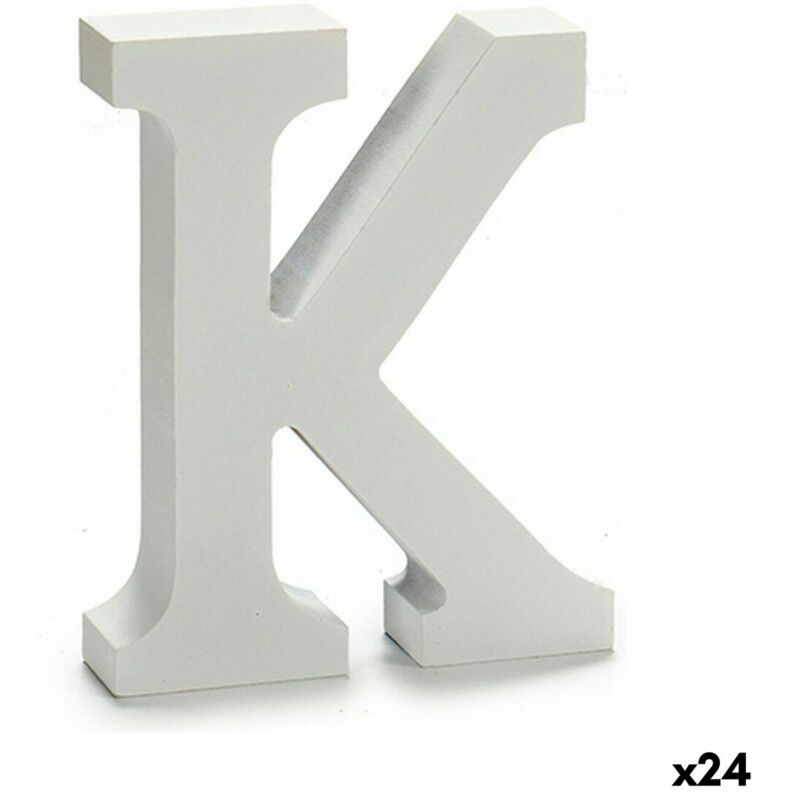 Lettre en bois k white (2 x 16 x 14,5 cm) (24 pièces)