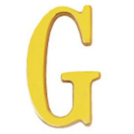 Lettre G en laiton 10 cm. avec vis cachées (Blister 1 pièce)