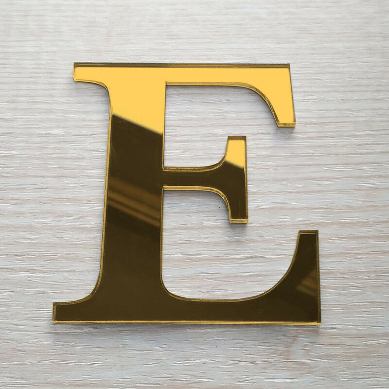 Lettre Miroir Or Décorative Plexiglass.- e - 10 cm