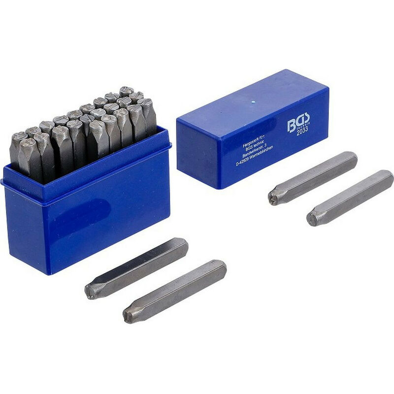 Bgs Technic - Lettres a frapper pro 6 mm - 27 pcs