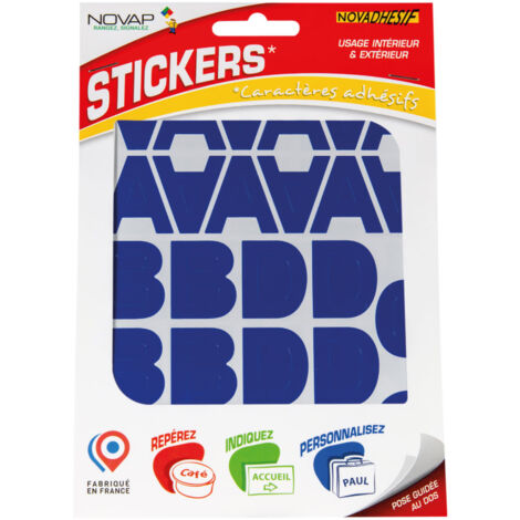 Lettres autocollantes 30mm Bleu NOVADHESIFS - 4370309
