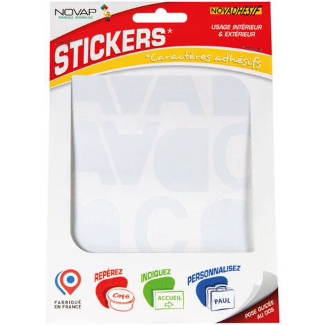Lettres autocollantes 40mm Blanc NOVADHESIFS - 4370361