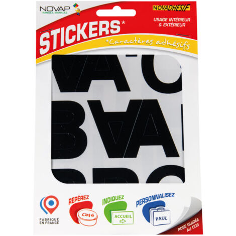 Lettres autocollantes 50mm Noir NOVADHESIFS - 4370507