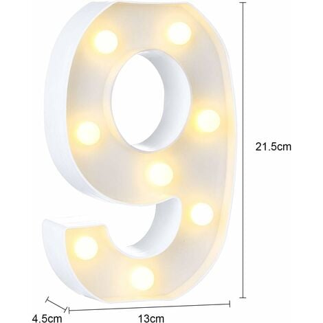 AIDUCHO Numéros de LED Numéro de lampe Chiffres lumineux 0 1 2 3 4