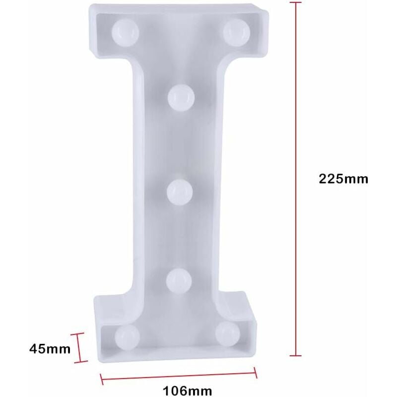 Lettres Lumineuses Alphabet Lumineux Lampe LED Lettre Lumières Lettre à Pôles pour Réceptions Partie Mariage Maison Bar Décoration (I)-Fei Yu