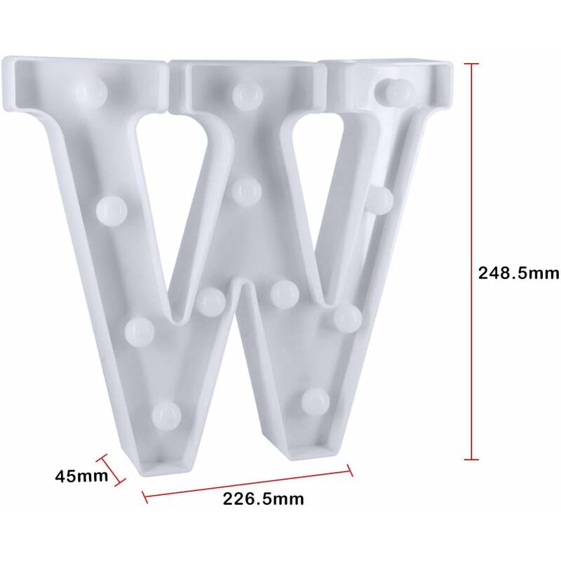 Fei Yu - Lettres Lumineuses Alphabet Lumineux Lampe led Lettre Lumières Lettre à Pôles pour Réceptions Partie Mariage Maison Bar Décoration (w)