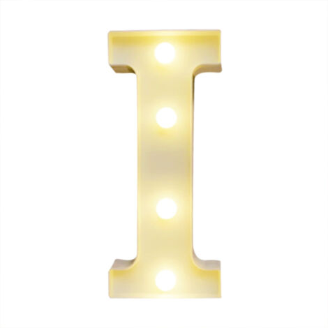 Lettres lumineuses LED alphabet, lumière blanche chaude, fonctionne avec 2 piles AA, étanchéité IP54