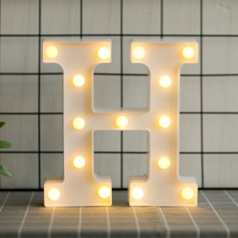 Lettres lumineuses LED alphabet sur pied, ampoules scintillantes, décoration fête maison