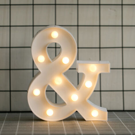 Lettres lumineuses LED alphabet sur pied, ampoules scintillantes pour décoration