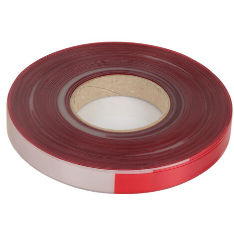 Leuchtband, PVC-Folienband, rot-weiß