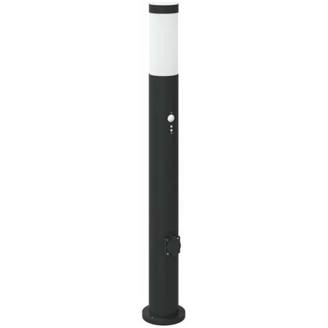 Leuchte vidaxl pollerleuchte mit sensor&steckdose Edelstahl IP44
