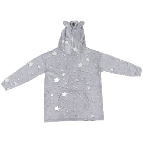 Leuchtende Fleecedecke mit Kapuze – Weiche Fleece-Steppjacke für Zuhause und Schlafzimmer