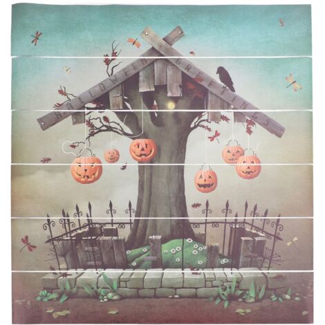 leuchtende Kürbisaufkleber für Treppen, 100 x 18 cm, wiederverwendbar und wasserfest – Halloween-Dekorationen