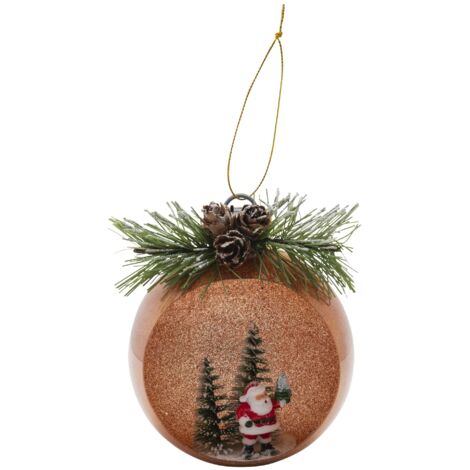 Leuchtende orange Weihnachtskugel
