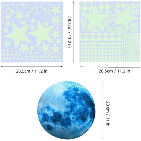 Leuchtende Sterne und Mond, Leuchtsticker
