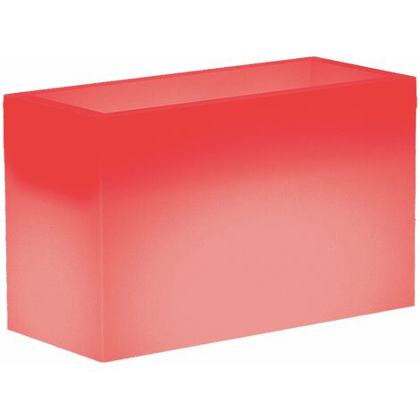 Leuchtende Vase FlowerPot Bright mit LED-Dekoration "Made in Italy" für den Außenbereich 80x35x50h cm -Rot / Mit Kabel