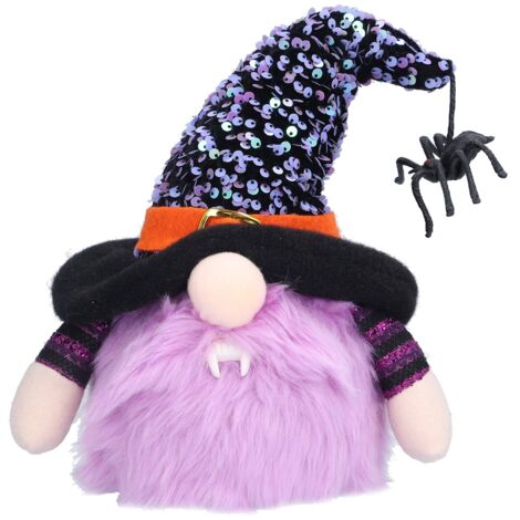 Leuchtender Gartenzwerg als Halloween-Dekoration, gesichtslose, beleuchtete Figur für Weihnachten und Thanksgiving – Lila
