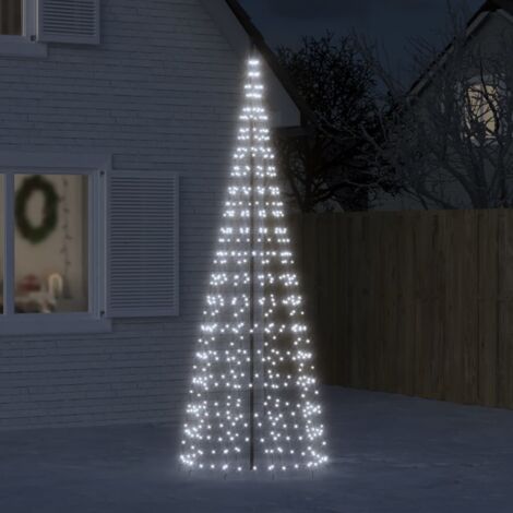 Leuchtender Weihnachtsbaum auf Flaggenmast 550 LED weiß 300 cm