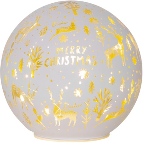 Leuchtkugel Merry X-MAS Glas weiß Ø 15cm