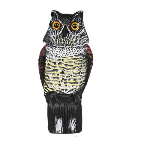 Leurre de Hibou à Cornes Oiseau épouvantail Nature Ennemi Antiparasitaire Faux Leurre de Hibou à Cornes pour Jardin Extérieur
