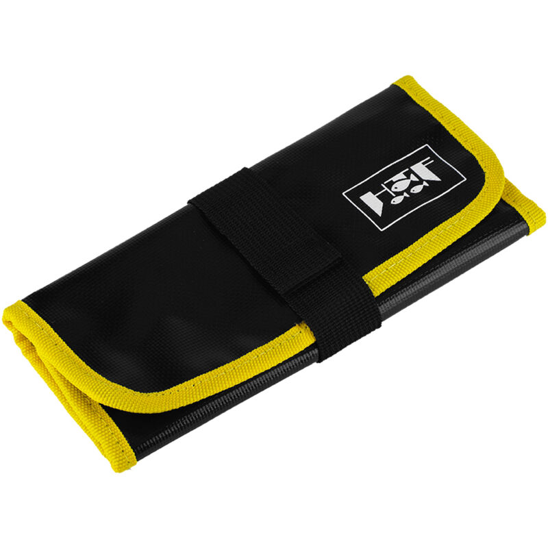 Leurre de pêche PVC jaune, sac de rangement pour matériel de pêche, accessoires et outils.