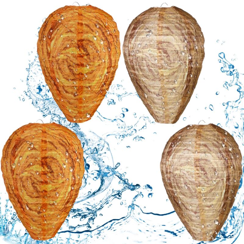 Leurres de Nid de Guêpe Faux Nid de Guêpe Suspendu Leurre de Nid de Frelons en Matériau Imperméable pour Guêpes Frelons Vestes Jaunes Maison Jardin