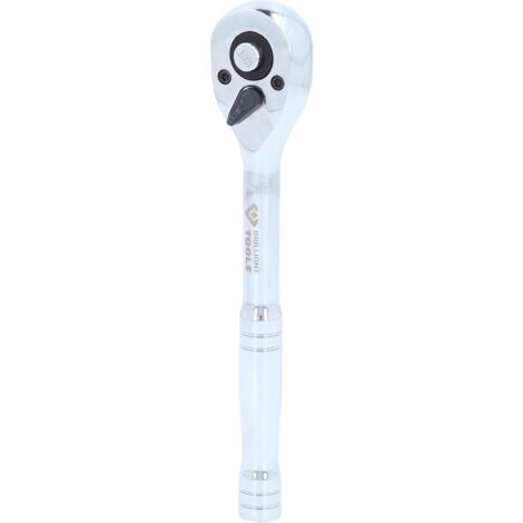 Leva a cricco telescopica 1/4" con impugnatura in metallo, 100 denti