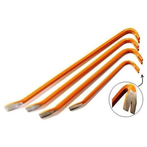 Levachiodi/Leva chiodi/Leve/Leverini/Piedi di porco/Pry Bar in acciaio temperato verniciato set 4 pz