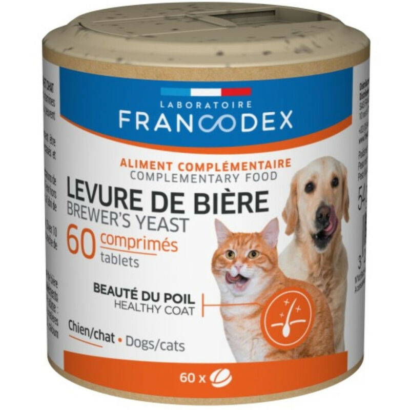 

Levadura de cerveza Para perros y gatos, caja de 60 comprimidos.