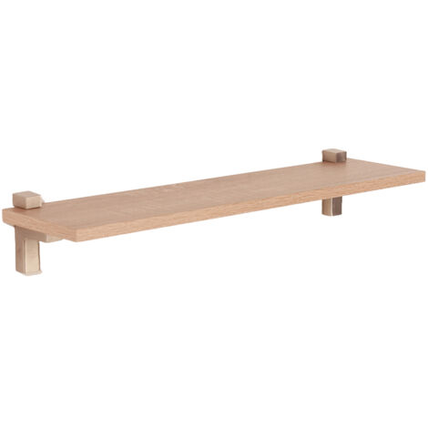 Levant 60 cm Slim Shelf with "L" Shape Bracket - Metal - L15 x W60 x H1.6 cm - Oak