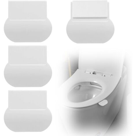 Lève-Couvercle de Toilette, 4 Paires d'outils Auto-adhésifs pour Lever Le Couvercle du siège de Toilette, pour la Salle de Bain, la Maison, Le Voyage, Le Bureau et l'hôtel (Blanc)