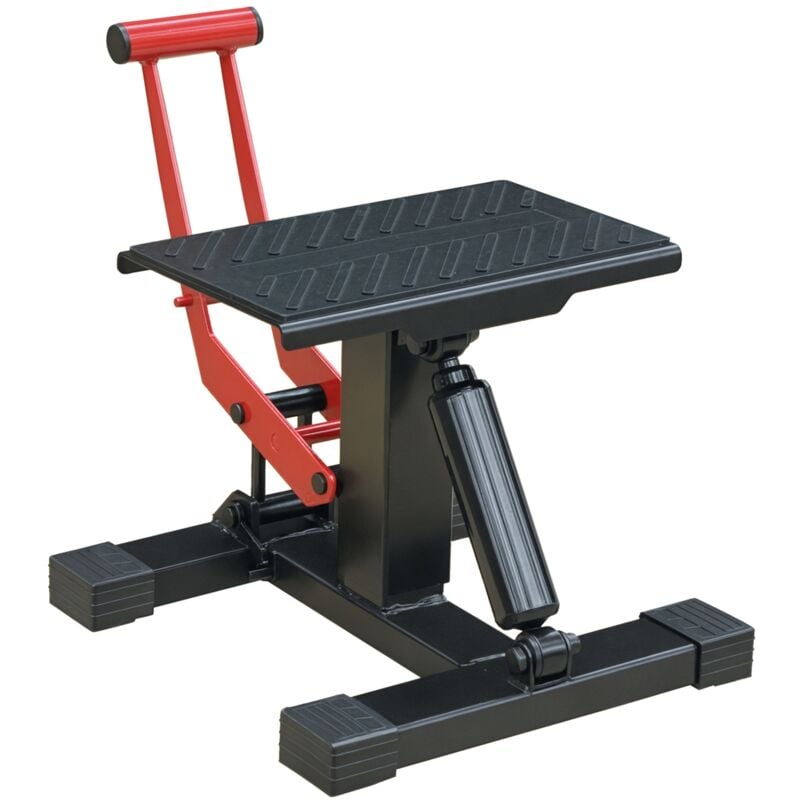 Lève moto béquille d'atelier stand moto tout-terrain moto cross supermotard hauteur réglable acier noir rouge