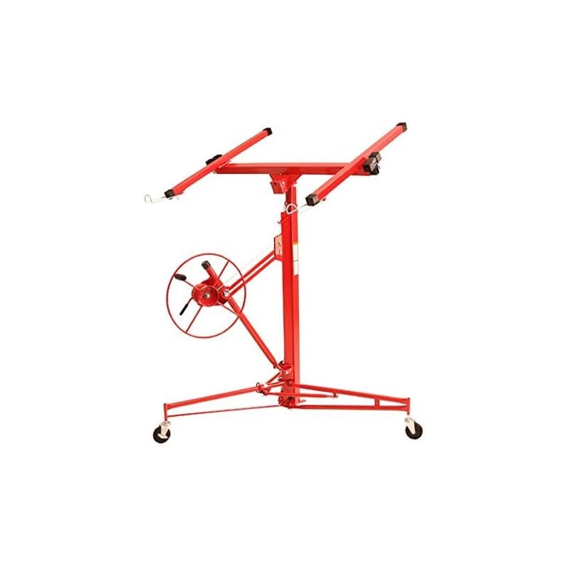 Eberth - Lève-plaques pour la construction à sec, hauteur de travail 140-330 cm, charge admissible 68 kg, largeur du bras de charge 290 cm, roulettes