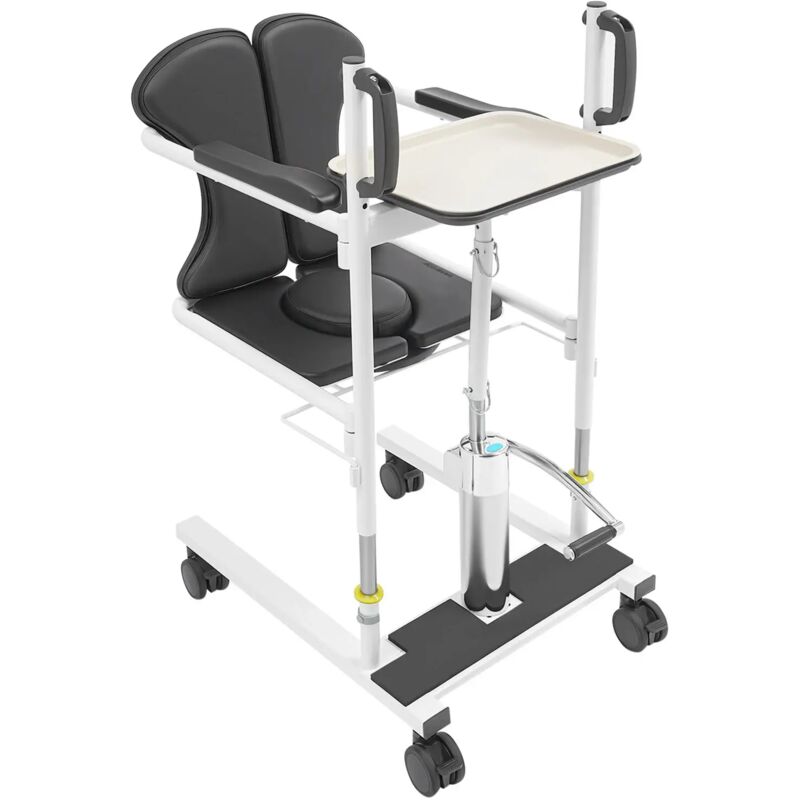 Lève-Personne Hydraulique Multifonction pour Personnes âgées Handicapées, Chaise Aisance de Chevet avec Siège Divisé à 180°, élévateur de Fauteuil