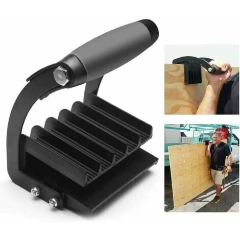 Lève-planche Fer Lève-plaque de plâtre Ergonomique Gorilla Gripper Panneau de support de plaque de support Plaques de préhension pour le levage pratique de panneaux Contreplaqué Noir