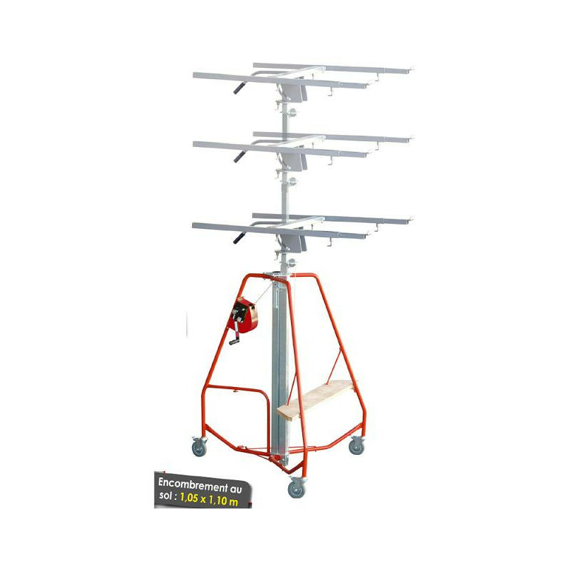 Outifrance - Lève plaque à treuil 3 mats, frein automatique 3m60