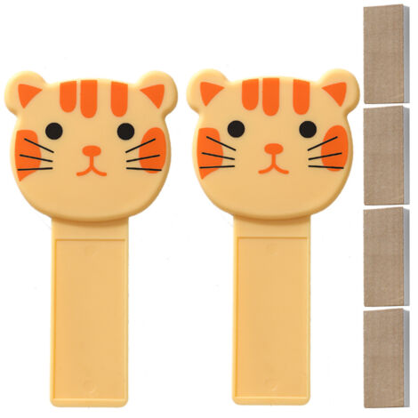 Lève-siège de Toilette Cartoon 2Pcs Poignée Ergonomique pour Sanitaire Coffee Cat