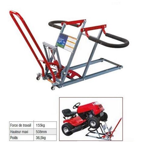 Élévateur De Tondeuse à Gazon LARS360 - Capacité 400kg - Inclinaison 45° - Rouge - Pour Entretien Facile