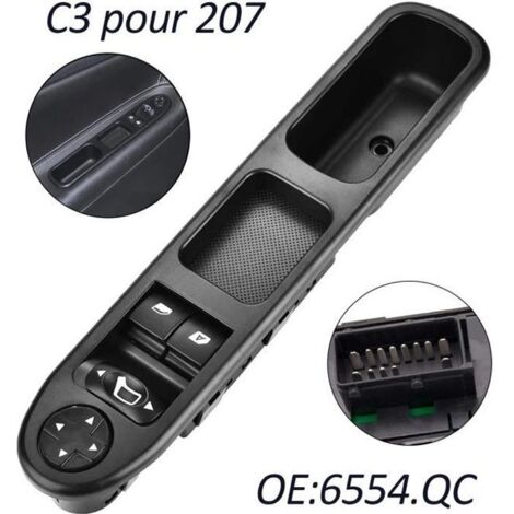 Levé Vitre 207 Avant Gauche Drive CÔTÉ Vitre Électrique Interrupteur Principal 6554.QC, Interrupteur de Lève-Vitre pour 207