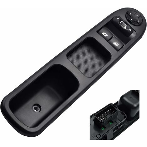 Levé Vitre Avant Gauche Drive CÔTÉ Vitre Électrique Interrupteur Principal 6554.QC, Interrupteur de Lève-Vitre Compatible pour Peugeot 207