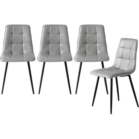 Levede Dining Chair Chairs Set of 4 Faux Leather Kitchen Home Office Family Room