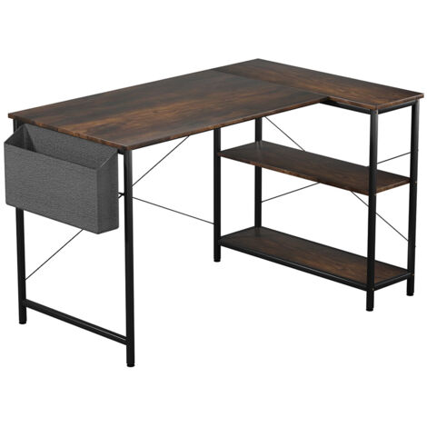 Levede L Shaped 100cm Browm Computer Desk Home Office Laptop Modern